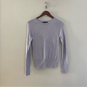BANANA REPUBLIC 100% Merino Wool Lightweight Crew Neck Sweater in Light Grey